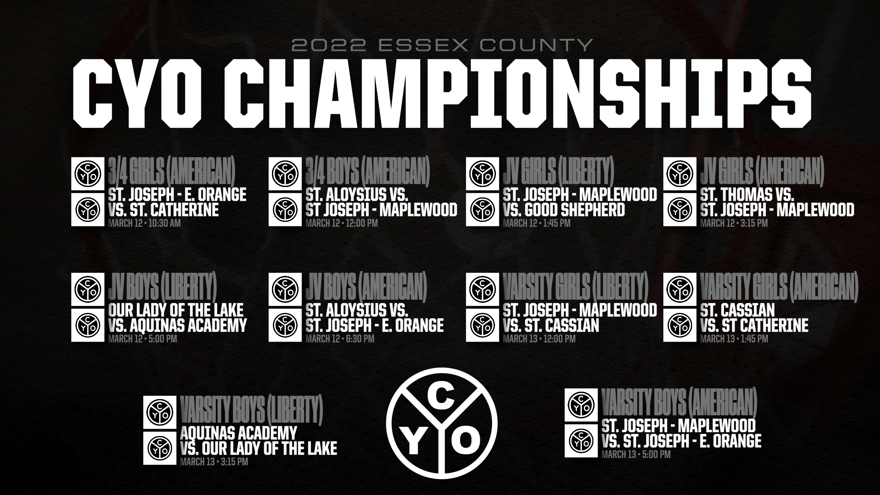 CYO CHAMPIONSHIP SCHEDULE 758264 CYO CHAMPIONSHIP SCHEDULE 758264